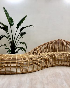 cane curvy couch for rent