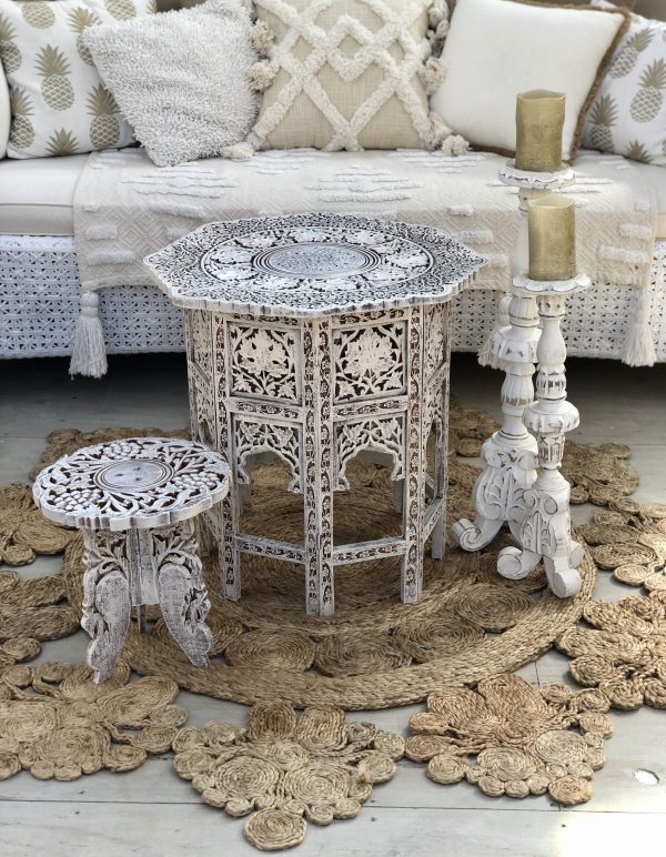 carved side table for rent