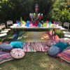 colourful boho chandelier for rent