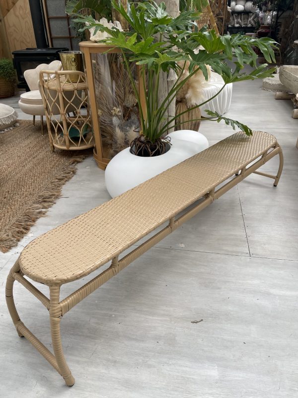 outdoor cane bench seat