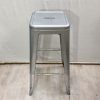 silver industrial bar stool for rent