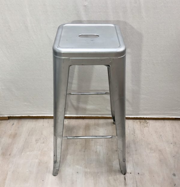 silver industrial bar stool for rent