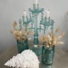 turquoise glass candelabra