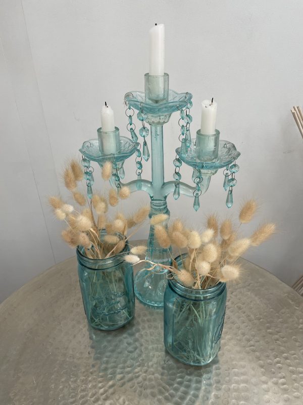 turquoise glass jar