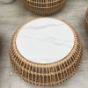 curved cane coffee table
